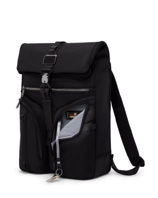 Tumi Black Alpha Bravo Surveillance Backpack for men