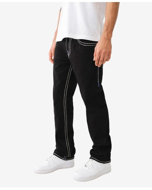 True Religion Black Ricky Flap Super T Straight Jean for men