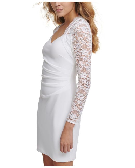 Guess Lace-sleeve Bodycon Dress in 