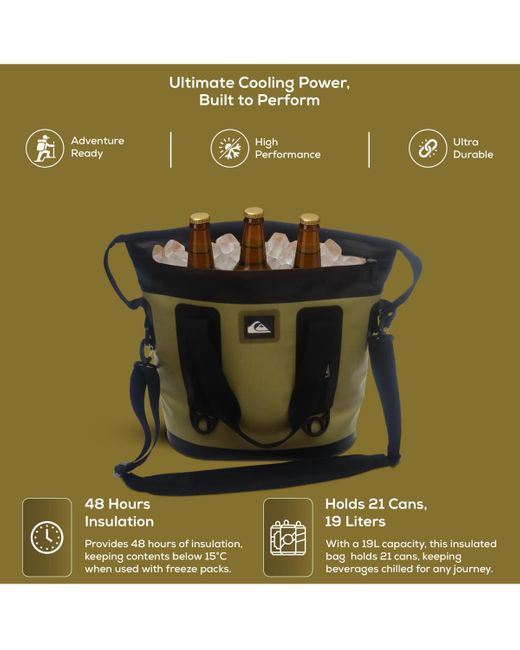 Quiksilver Black Coastal Collection 48-72h 5 Layer Insulated Tote Coller Bag