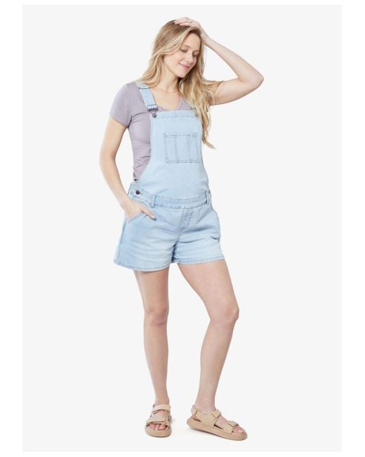 Ingrid & Isabel Maternity Short Denim Shortall in Blue Lyst