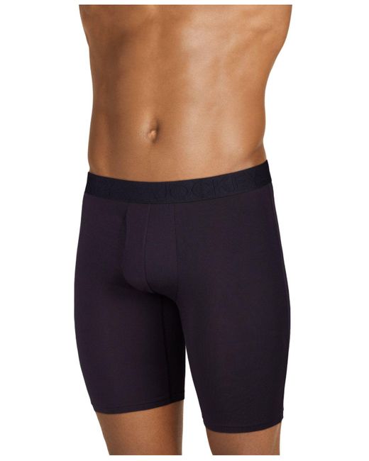 Jockey Synthetic Active Ultra-soft Long Boxer Brief in Black for Men | Lyst