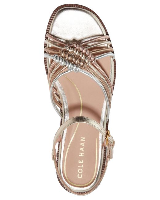 Cole Haan Pink Jitney Ankle-strap Knotted Flat Sandals