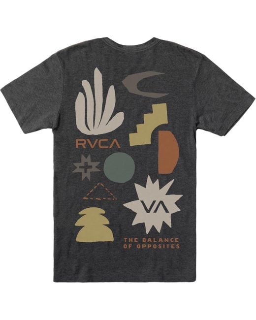 RVCA Black Paper Cuts Short Sleeve T-shirt for men