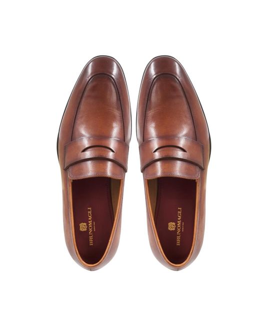 Bruno Magli Maioco Penny Slip On Dress Loafers in Brown for  display picture 2
