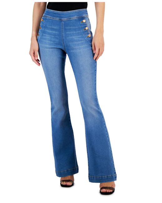 INC International Concepts Denim Pull-on Flare-leg Jeans, Created For ...