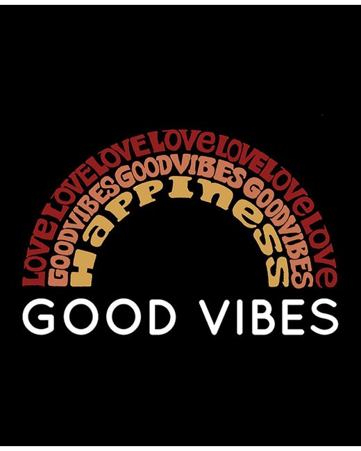 LA Pop Art Black Good Vibes Word Art Crewneck Sweatshirt for men