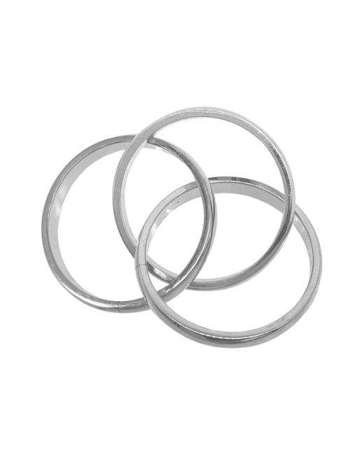 Adornia White Tarnish Resistant Interlocking Ring