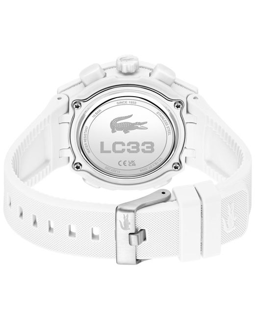 Lacoste White Lc33 Silicone Strap Watch