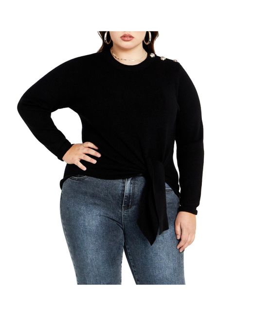 City Chic Black Plus Size Royal Sweater