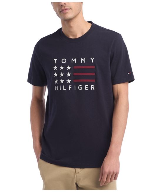 Tommy Hilfiger Blue Americana Logo Graphic T-shirt for men