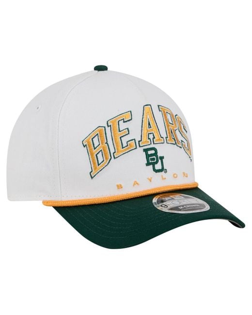 KTZ Gray White/green Baylor Bears Arch Two-tone Rope 9forty A-frame M-crown Adjustable Hat for men