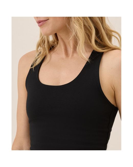 Pact Black On The Go-to Crop Tank Made With Organic Cotton