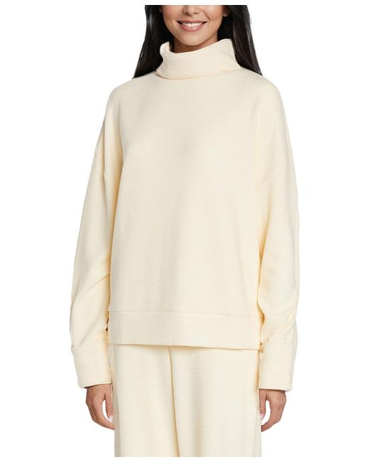 Three Dots Natural Nova Relaxed Turtleneck Sweater
