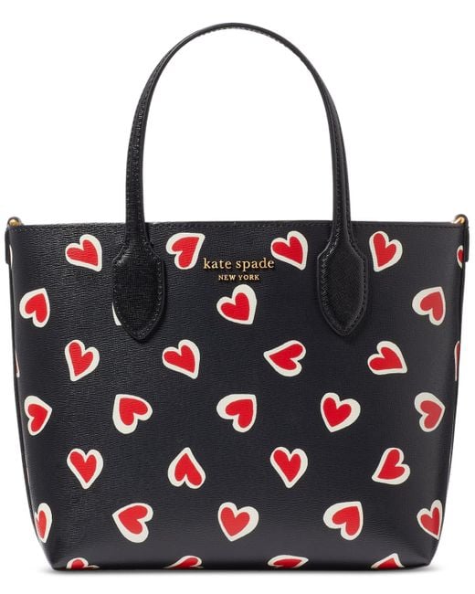 Kate Spade Bleecker Stencil Hearts Printed Crossbody Tote in Red