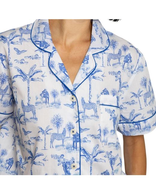 Sant And Abel Blue Skydog Toile Short Pj Set