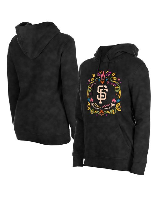 KTZ Black San Francisco Giants Dia De Muertos Mineral Wash Hoodie Sweatshirt