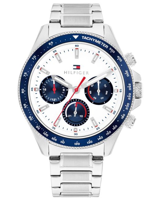 Tommy Hilfiger Blue Multifunction Tone Stainless Steel Bracelet Watch for men