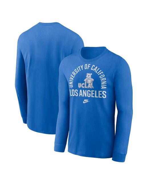 Nike Blue Ucla Bruins Legacy Arched Logo Long Sleeve T-shirt for men