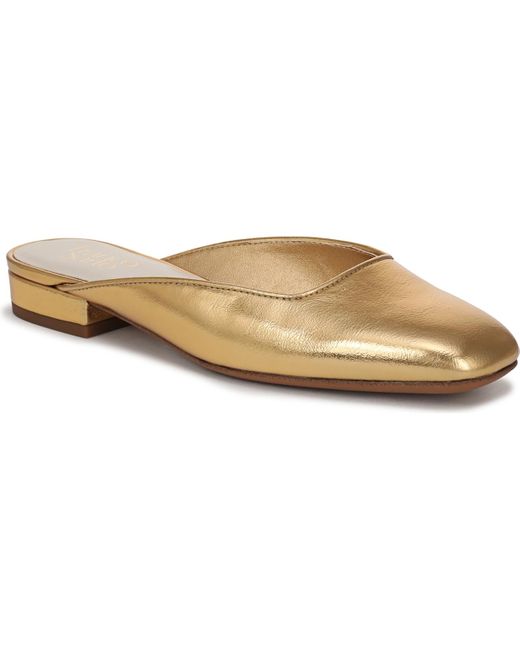 Franco Sarto White Dayla Square Toe Block Heel Mules