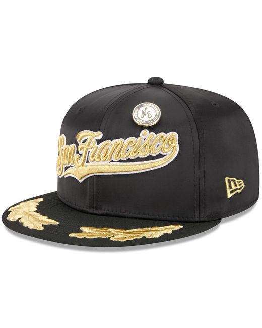 KTZ Black San Francisco Giants 2025 59fifty Day Gold Leaf 59fifty Fitted Hat for men