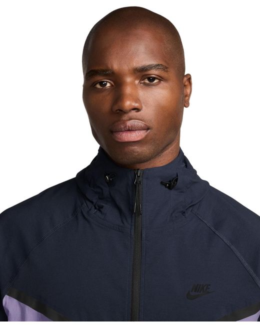 Nike Blue Tech Woven Hooded Jacket for men