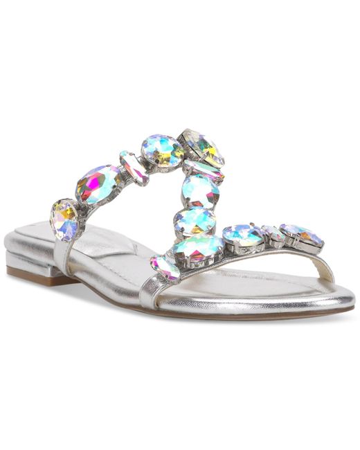 Jessica Simpson White Avimma Embellished Flat Sandals