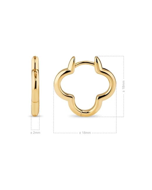 DEVATA Metallic Clover Hoop Earrings