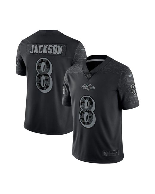Nike Lamar Jackson Black Baltimore Ravens Rflctv Limited Jersey for Men ...
