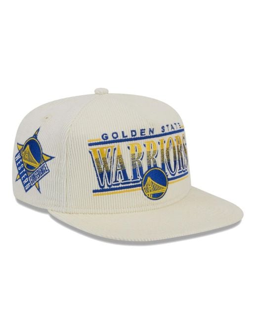 KTZ Gray Golden State Warriors Team Bar Lightweight Corduroy Golfer Snapback Hat for men