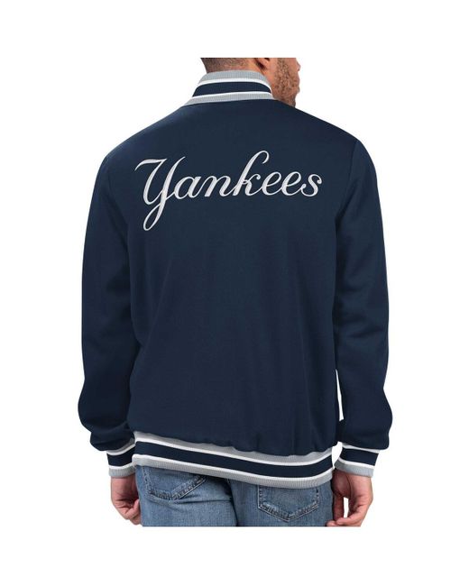 Starter Blue New York Yankees Secret Weapon Satin Full-snap Jacket for men