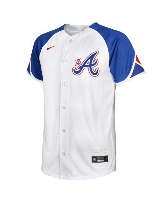 Nike Youth Austin Riley White Atlanta Braves 2023 City Connect Replica  Player Jersey in Blue