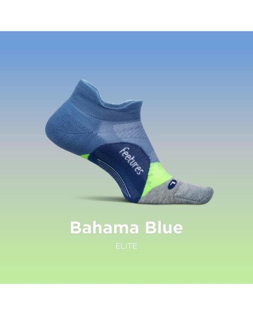 FEETURES SOCKS Blue Elite Light Cushion No Show Tab Ankle Socks for men