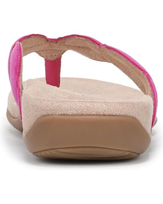 Vionic Pink Bella Braid Thong Sandals