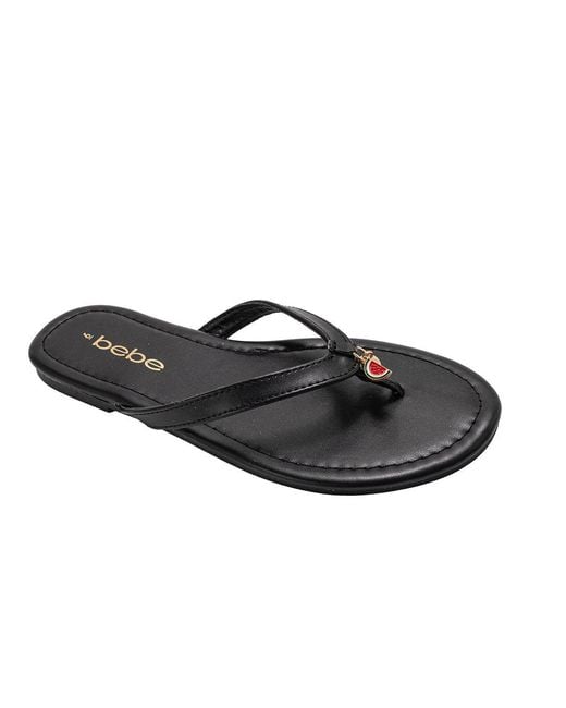 Bebe Black S Flat Sandals