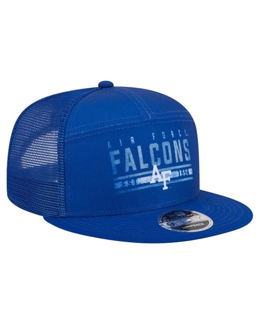 KTZ Blue Air Force Falcons Split Panel 9fifty Snapback Trucker Hat for men