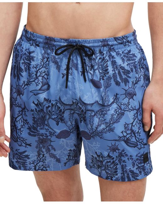 Boss Blue Boss By Logo-badge Swim Shorts for men