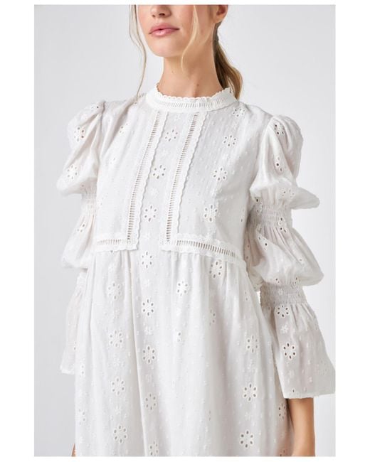 English Factory Embroidered Swiss Dot Maxi Dress in White Lyst