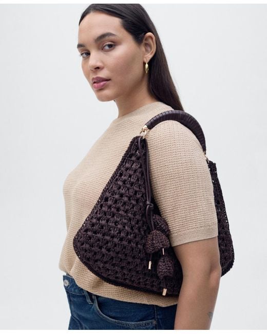 Mango Gray Short-sleeved Lurex Sweater