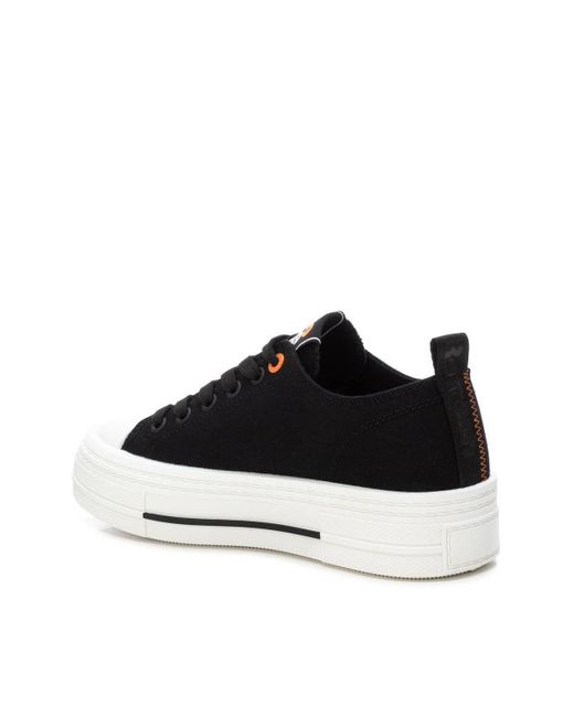 Xti Black Urban Style Canvas Platform Sneakers Refresh By