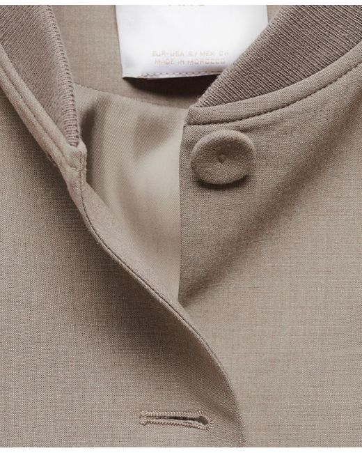 Mango Gray Buttoned Cropped Jacket