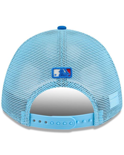 KTZ Light Blue/blue Colorado Rockies 2025 Fourth Of July 9forty A-frame M-crown Adjustable Trucker Hat for men