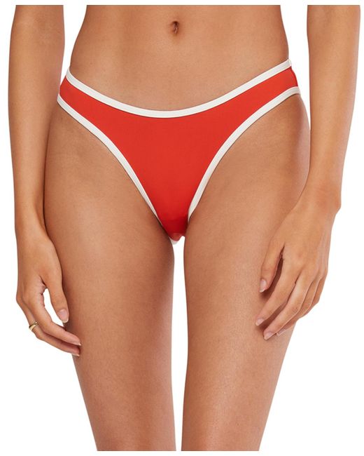 WeWoreWhat Red Scoop-waist Bikini Bottoms