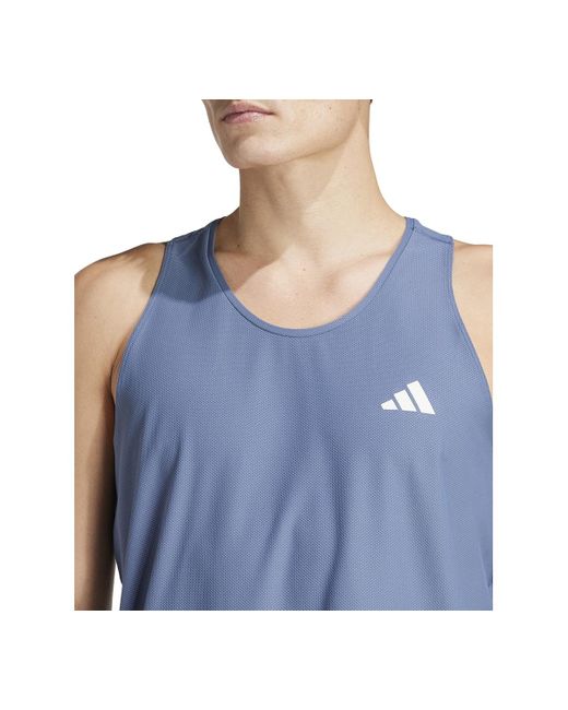 Adidas Blue Own The Run Moisture-wicking Tank Top for men