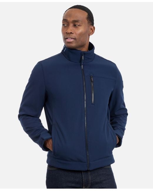 Calvin Klein Blue Water Resistant Softshell Jacket for men