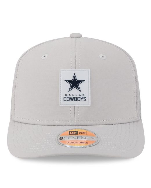 KTZ Gray Dallas Cowboys 2025 Sideline 9seventy Trucker Adjustable Hat for men