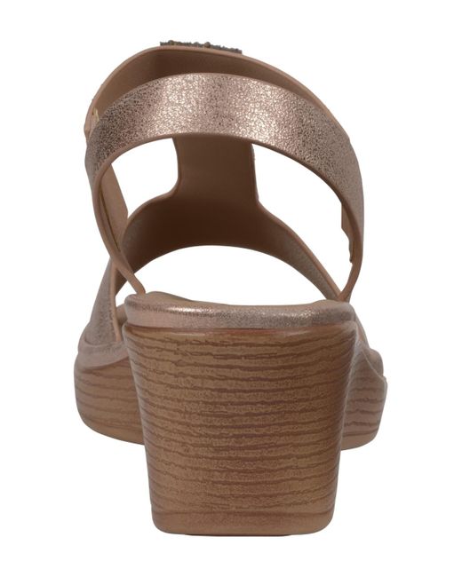 Gc Shoes Brown Elissa Embellished Wedge Sandals