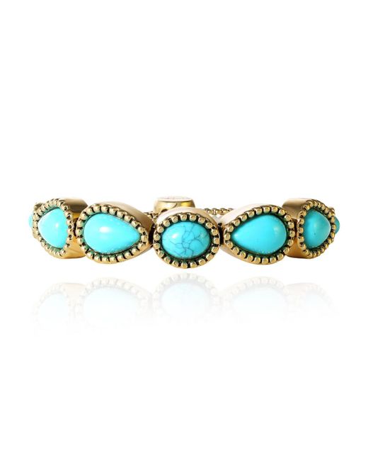 Jessica Simpson Blue Turquoise Stone Slider Bracelet