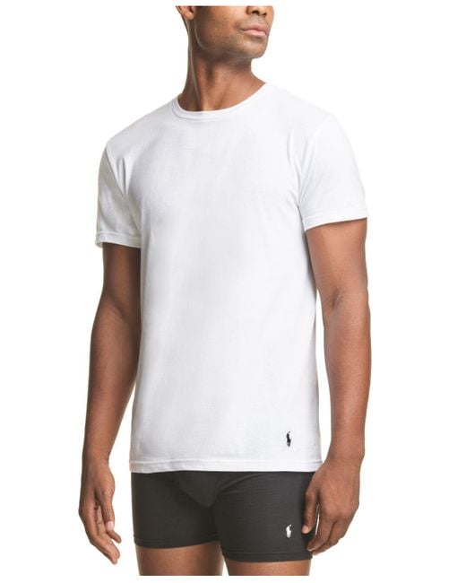 Polo Ralph Lauren Cotton Men?s P5 +1 Crewneck Undershirts in White for