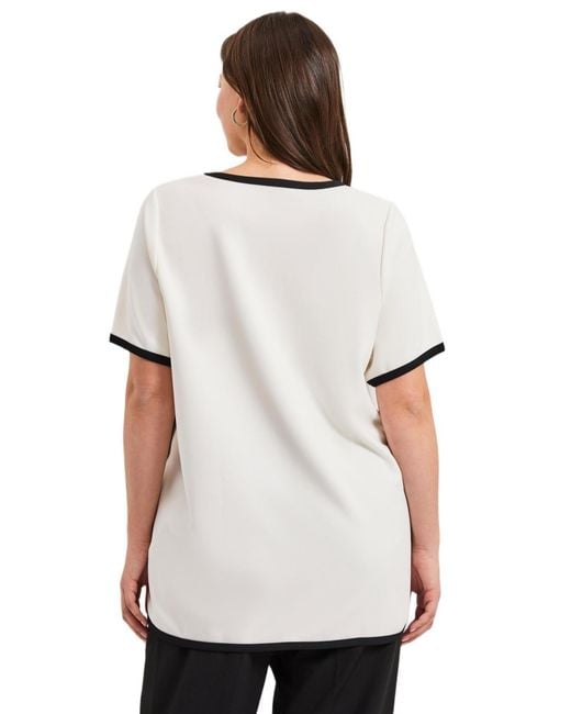 Avenue White Contrast Top